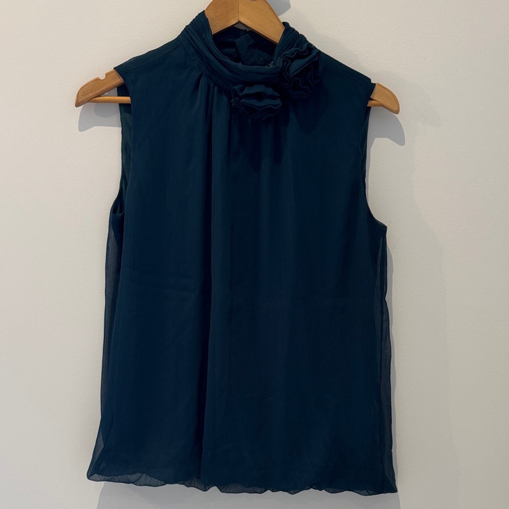 Cleo Elegant dark green Sleeveless Blouse